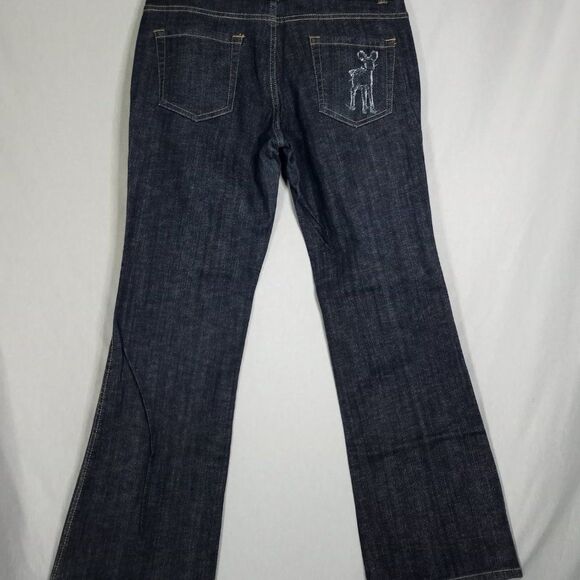 Dear Ab Jeans Women's Size 12 Flare Leg Dark Wash Thick Denim Y2k - Picture 2 of 8